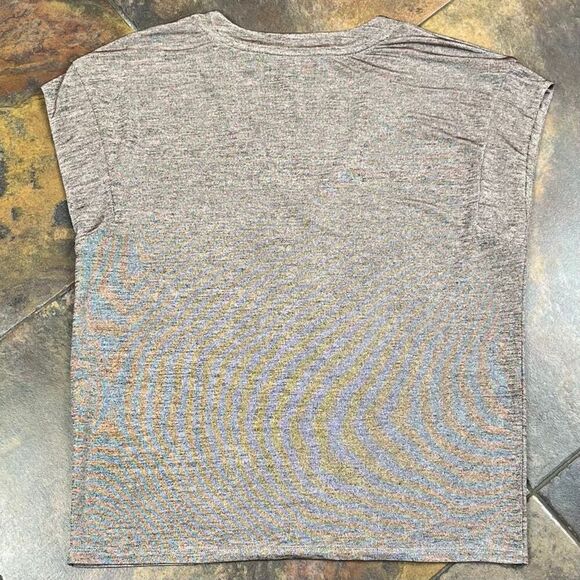 White House Black Market Power Tee Shiny Metallic Pink Blouse Medium - Picture 10 of 10